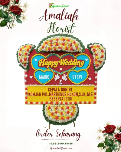 Karangan Papan Bunga Pernikahan di Sidorejo